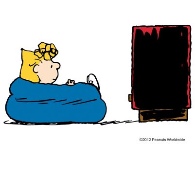 Sally Brown watches horror movies on a blood red TV