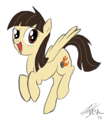 Because I squee'd so hard from seeing Sibsy in the finale, I've been meaning to draw her pony Wild Fire for a while now